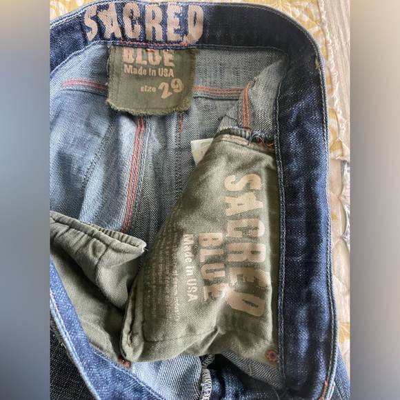 ❌SOLD❌Sacred Blue jeans👖 - Picture 3 of 5